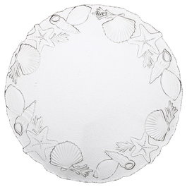 Avet - Fuente Redonda Diámetro 33 cm - Porcelana (6 Unidades) - Colección Marina con Relieve de Estrellas y Conchas